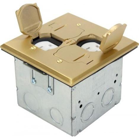 Orbit Adjustable Floor Box Flip Type With 2 Duplex Receptacles 125V AC - Sonic Electric