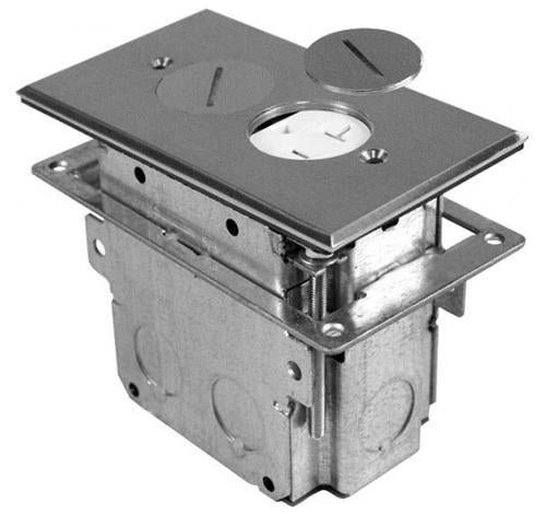 Orbit Floor Box Roung Plug Type With Duplex Receptacle Adjustable Box 125V AC - Sonic Electric
