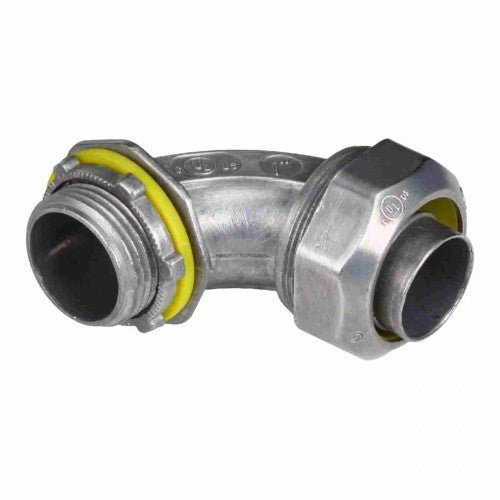 Orbit LT90-125 Connector, 1 1/4" Liquid Tight Non-Insulated Zinc 90 Degree Angle - Sonic Electric