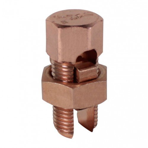 Orbit SBCC-2 Split Bolt Connector, Brass for Copper to Copper - #2 STR - #6 SOL - Sonic Electric