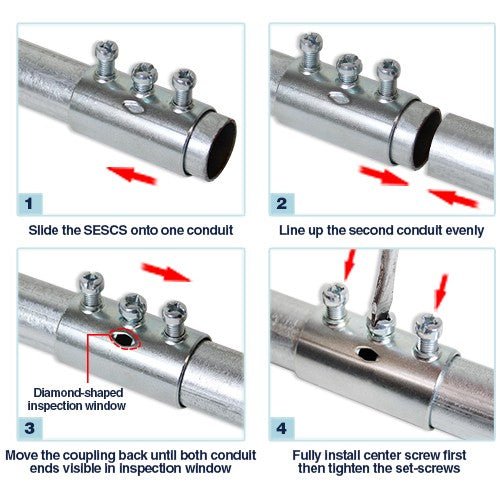 Orbit Steel EMT Slip Coupling Set Screw Type - Multiple Sizes - Sonic Electric