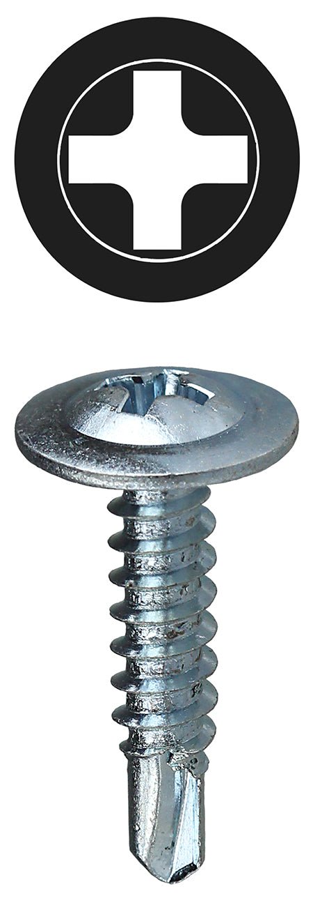 Phillips Wafer Head Self Drilling Screw (500 Pack) - Multiple Sizes - Sonic Electric