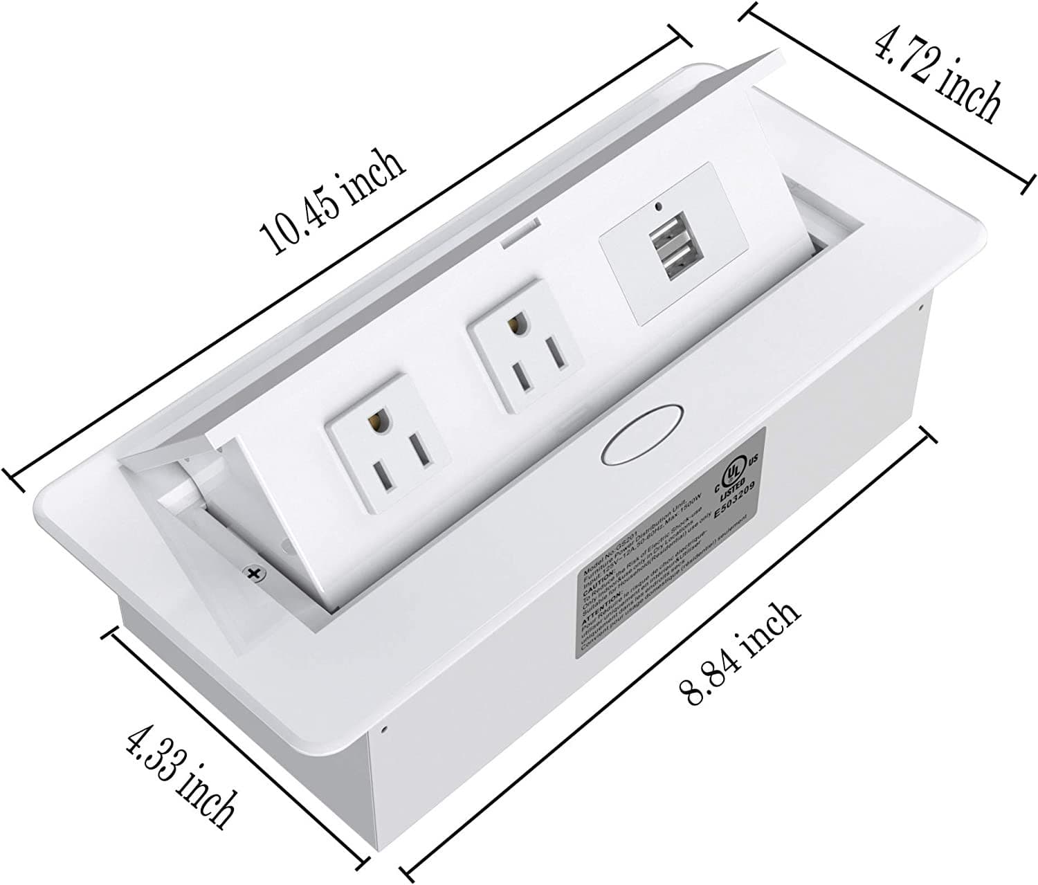 Pop Up Outlet Table Connection Box With 2 Outlets & 2 USB Charging Ports - Sonic Electric