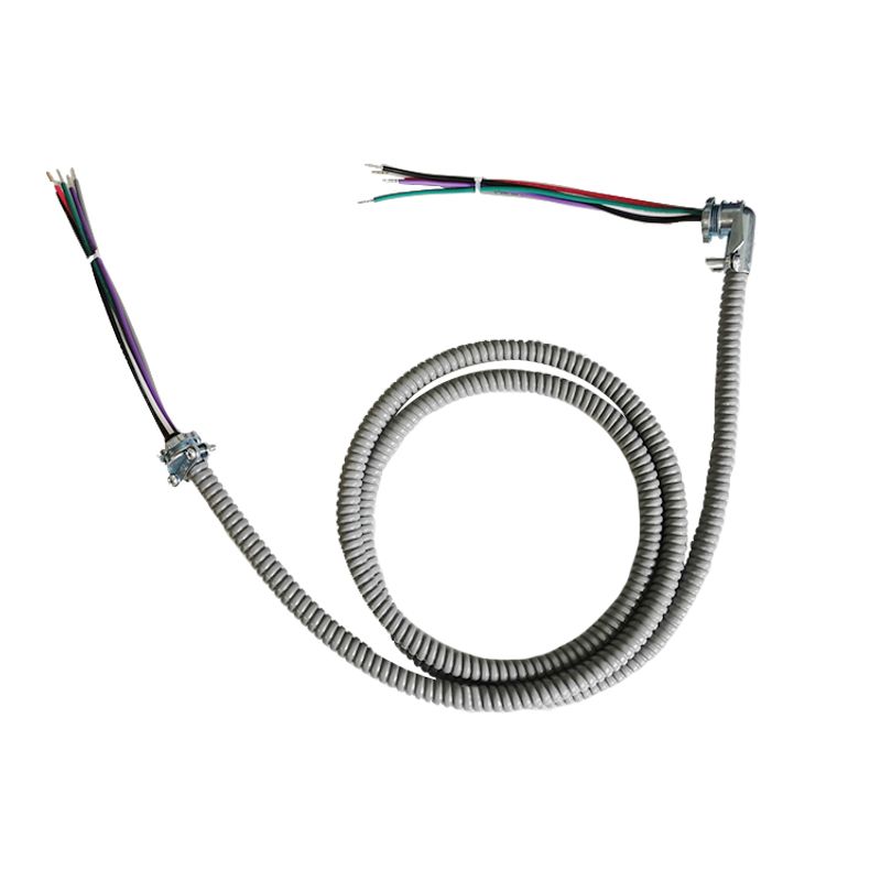Westgate FWH-6FT-16/6 6f 16awg 6-wire Flex Fixture Whip with Straight and 90d 1/2in Connectors Commercial Indoor Lighting