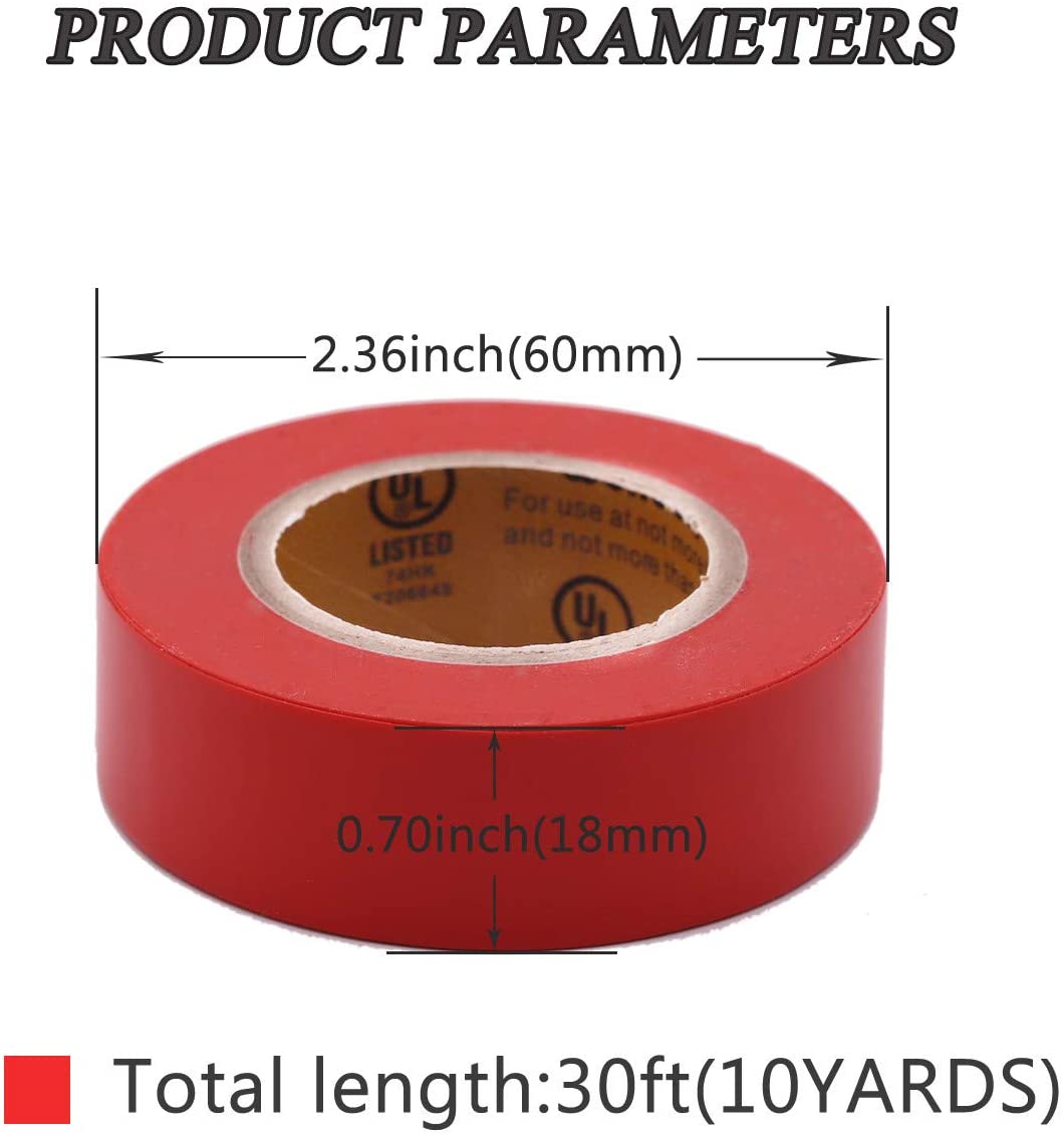 PVC 3/4" X 60FT Electrical Vinyl Tape, Multiple Colors - Sonic Electric