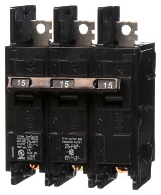 Siemens BQ3B015 15-Amp 3-Pole 240V Circuit Breaker - Sonic Electric