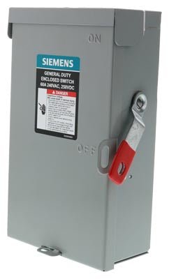 Siemens GF322NA 60-Amp 3-Pole General Duty Fusible, NEMA 1 Safety Switch - Sonic Electric