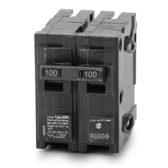 Siemens Q2100H 2-Pole 100-Amp Type QP Circuit Breaker - 22K - Sonic Electric