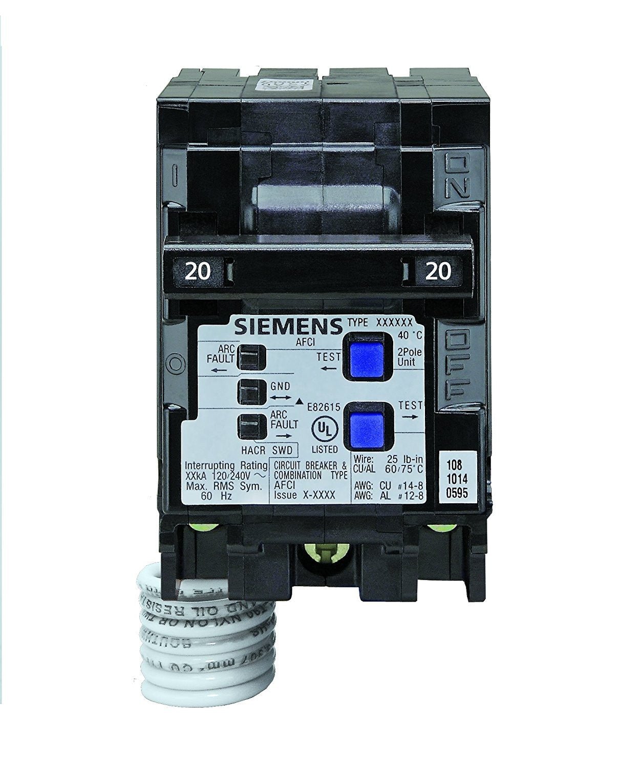 Siemens Q220AFC 20-Amp 2-Pole AFCI Combination Circuit Breaker - Sonic Electric