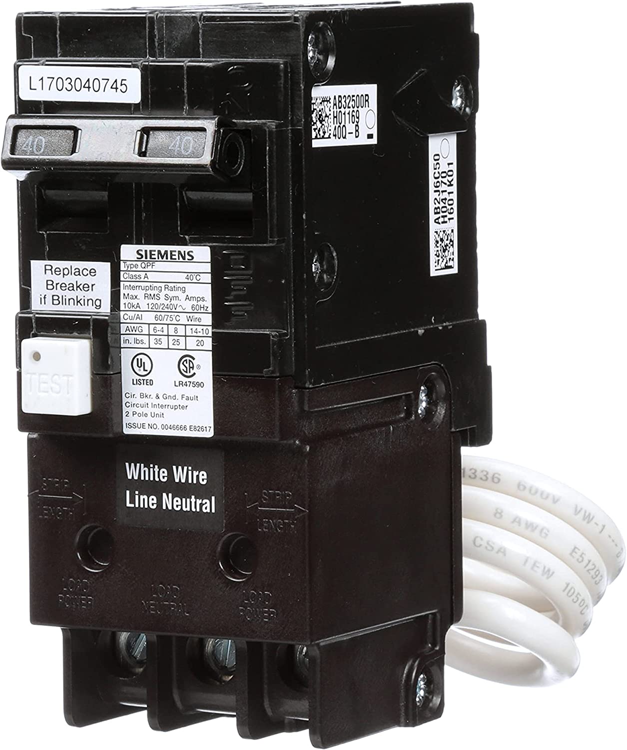 Siemens QF240A 40-Amp 2-Pole GFCI Circuit Breaker - Sonic Electric