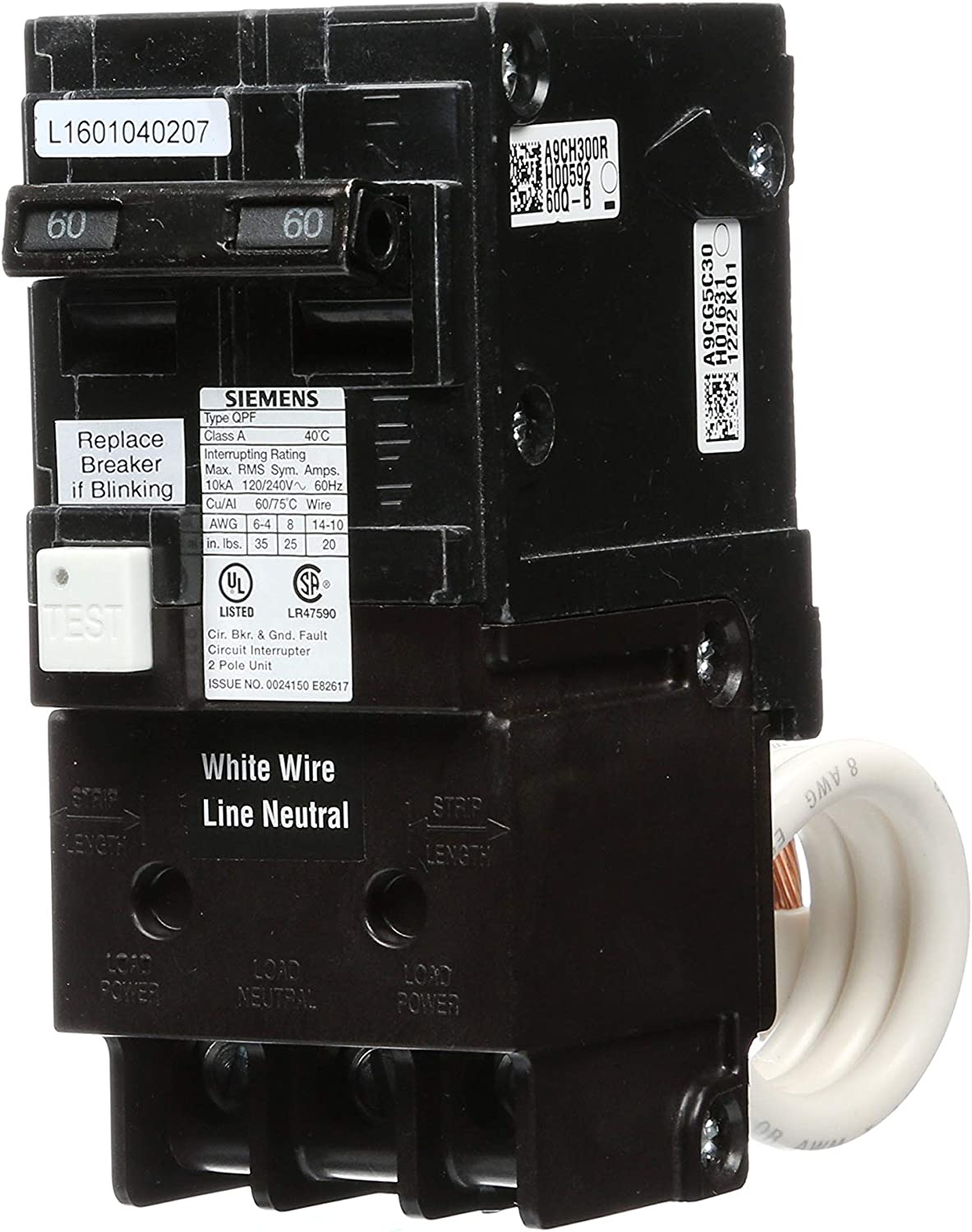 Siemens QF260A 60-Amp 2-Pole GFCI Circuit Breaker - Sonic Electric