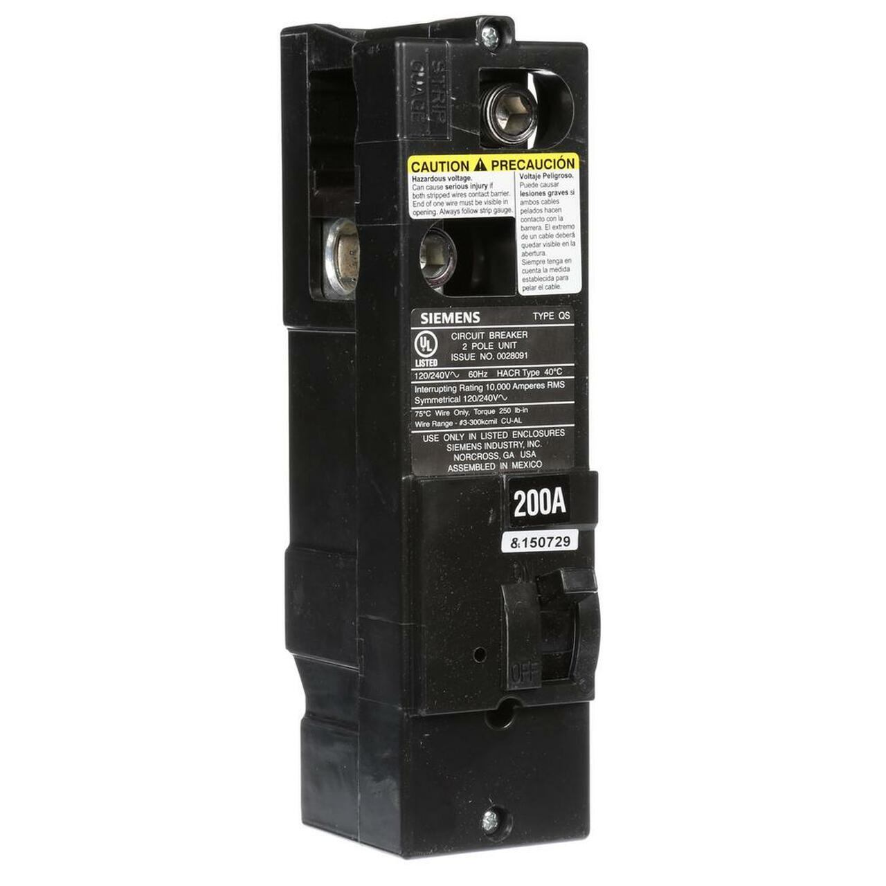 Siemens QS2200 200-Amp 2-Pole Main Circuit Breaker - Sonic Electric