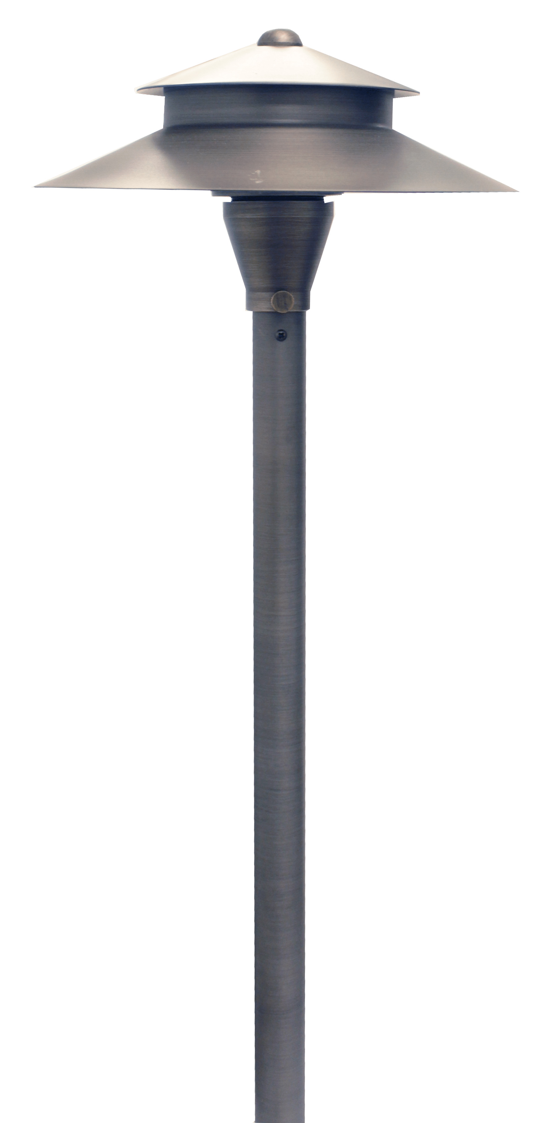 Westgate 12V 3W Decorative Pyramid LED Area Path Light - Solid Cast Brass, Aged Nickel Finish