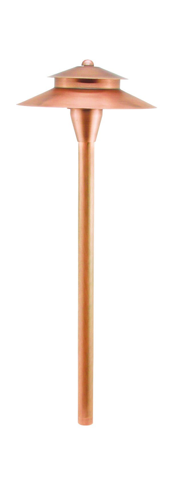 Westgate 12V 3W Decorative Pyramid LED Area Path Light - Solid Copper, Natural Finish