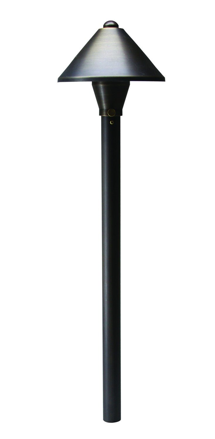 Westgate 12V 3W LED Large Pyramid Area Path Light - Solid Brass, Antique Bronze