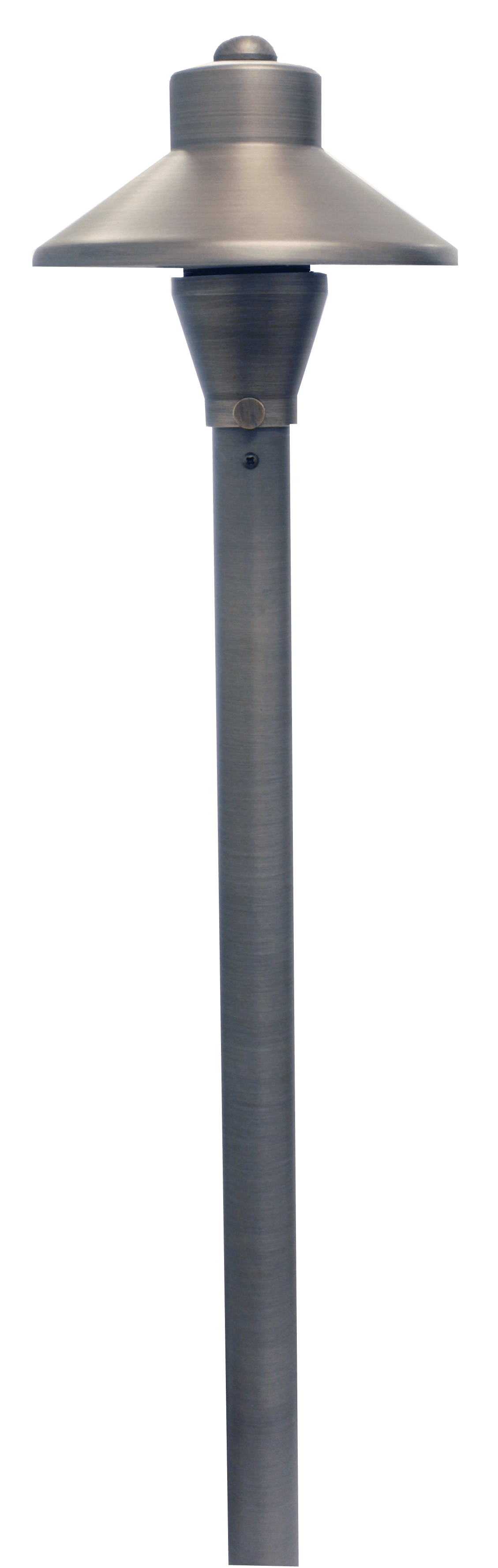 Westgate 12V 3W LED Smooth Top Pyramid Area Path Light - Solid Cast Brass, Aged Nickel Finish