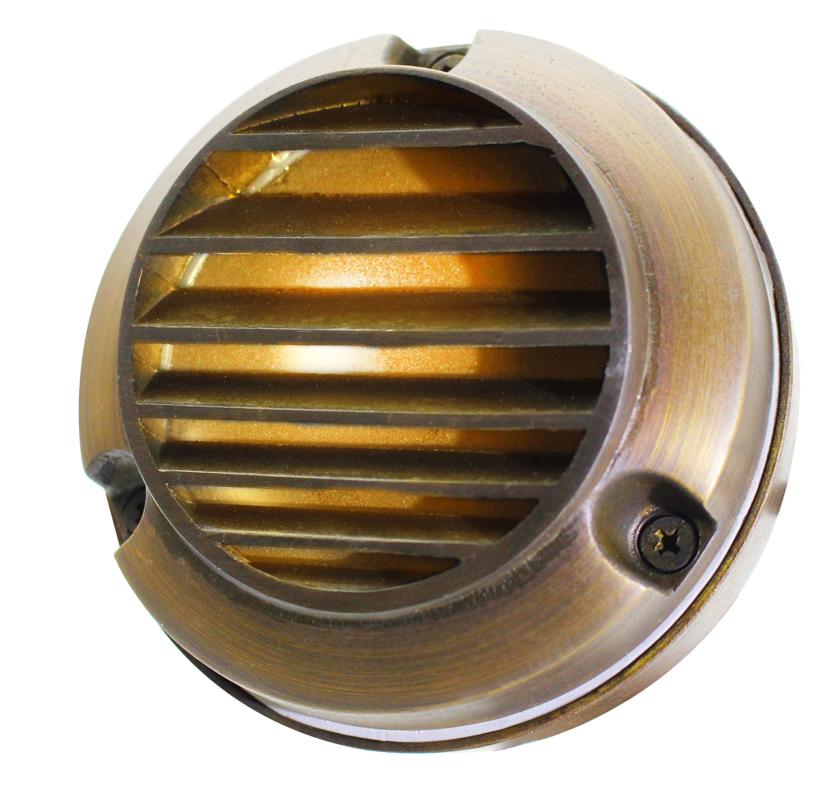 Westgate 12V 3W Solid Brass 4" Round LED Step Light with Louvre - Bronze Finish - Sonic Electric