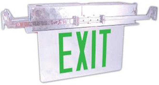 Westgate XTR-1GCA-EM Led Recessed Edgelit Aluminum Canopy Led Exit Sign 120~277V