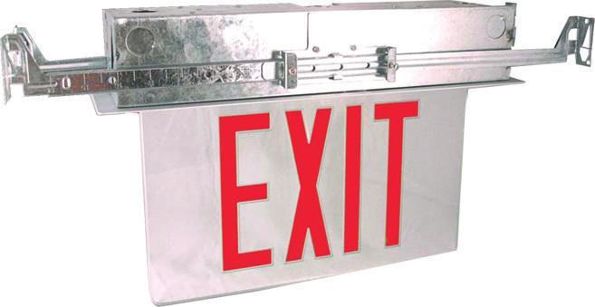 Westgate XTR-1RCW-EM Led Recessed Edgelit White Canopy Led Exit Sign 120~277V