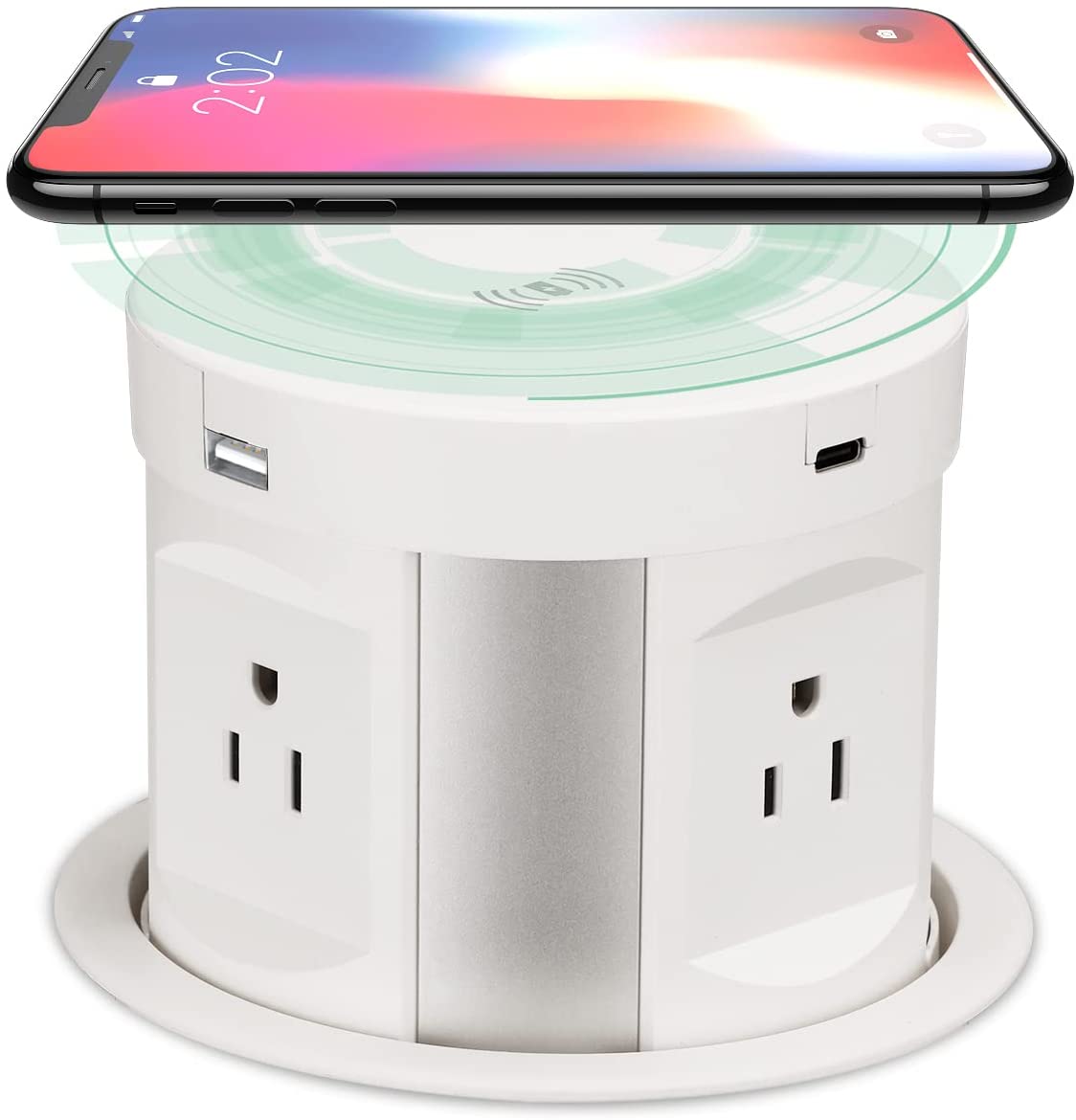Wireless Charging Kitchen Counter Pop Up With 4 Receptacles with Type-A and Type-C USB - ETL Certified - Sonic Electric