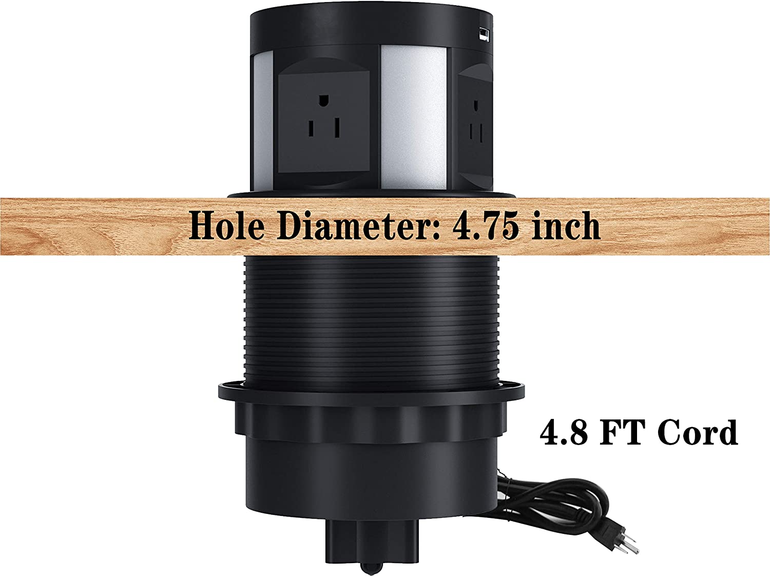 Wireless Charging Kitchen Counter Pop Up With 4 Receptacles with Type-A and Type-C USB - ETL Certified - Sonic Electric