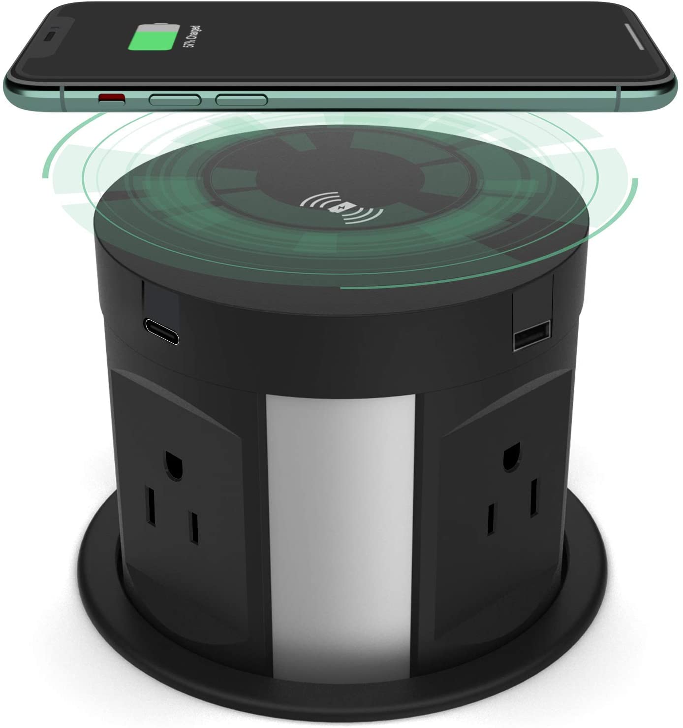 Wireless Charging Kitchen Counter Pop Up With 4 Receptacles with Type-A and Type-C USB - ETL Certified - Sonic Electric