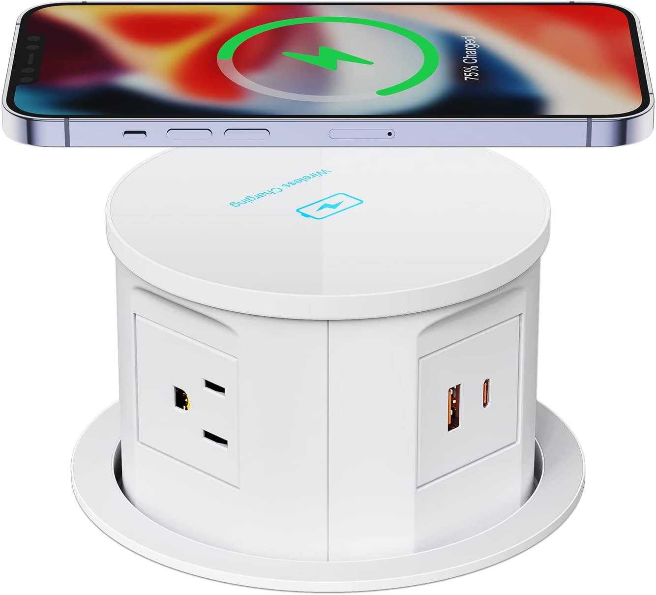 Wireless Charging Kitchen Counter Pop Up With 4 Receptacles with Type-A and Type-C USB - New Version - Sonic Electric