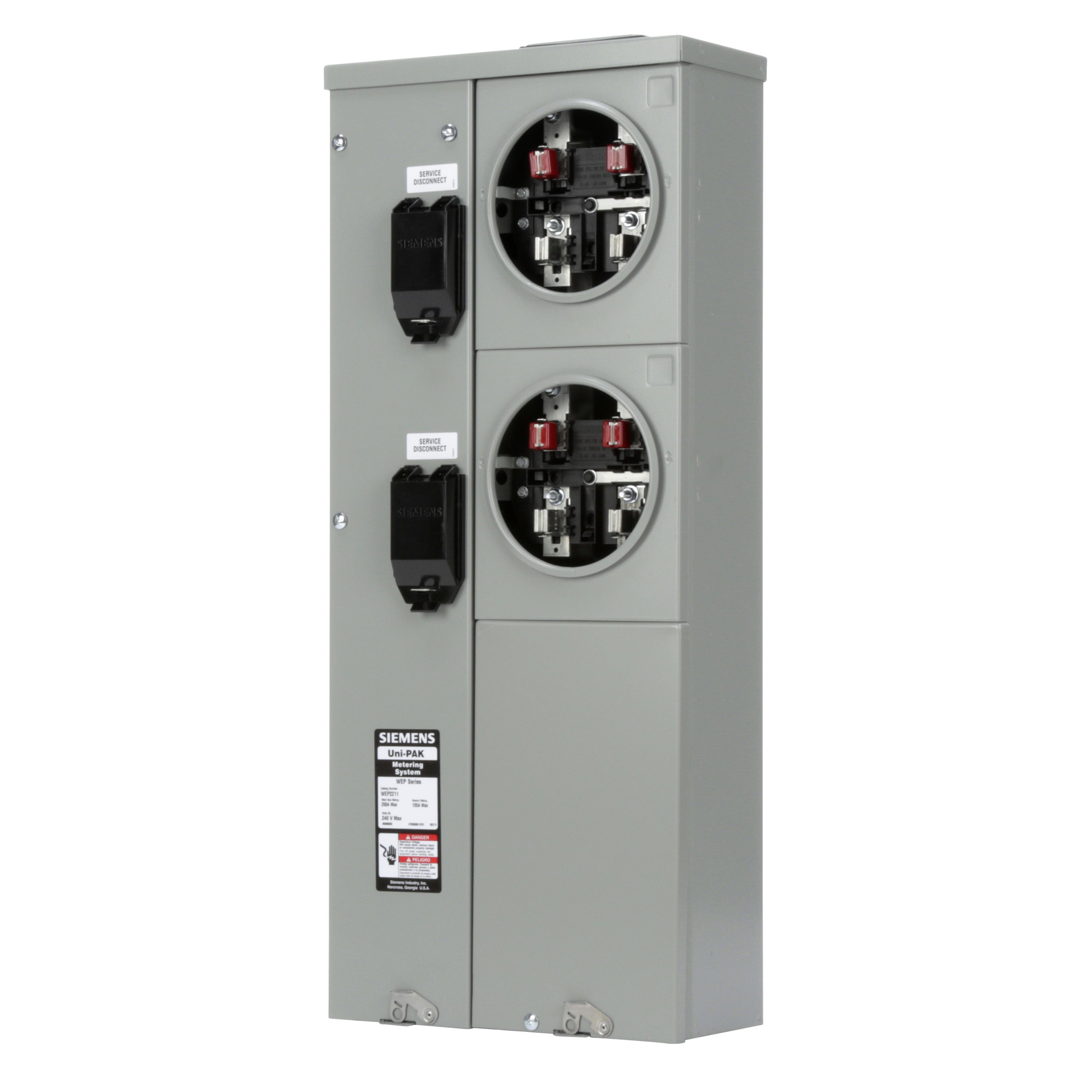 Siemens WEP2211 Uni-PAK Metering Panel – 2-Gang, 200A, Ring-Type, EUSERC Rated