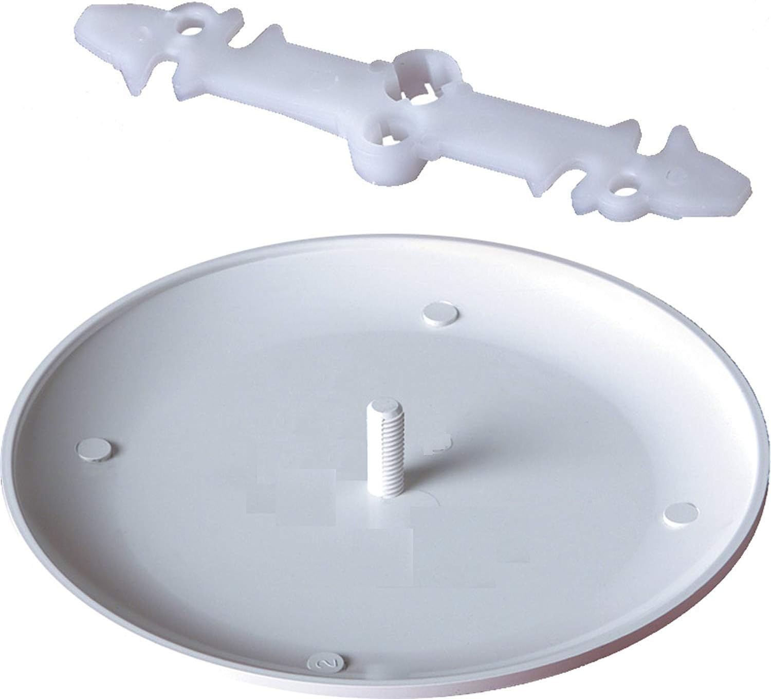 3-1/2 to 4-Inch Ceiling Box Cover, White With Bracket