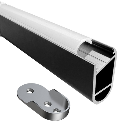 ABBA AP16F Black Aluminum Profile Wardrobe Rail- 80 Feet