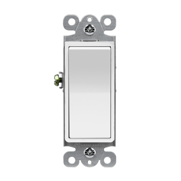 Enerlites Interruptor de luz basculante de paleta unipolar Decora de 15 amperios - 91150-W