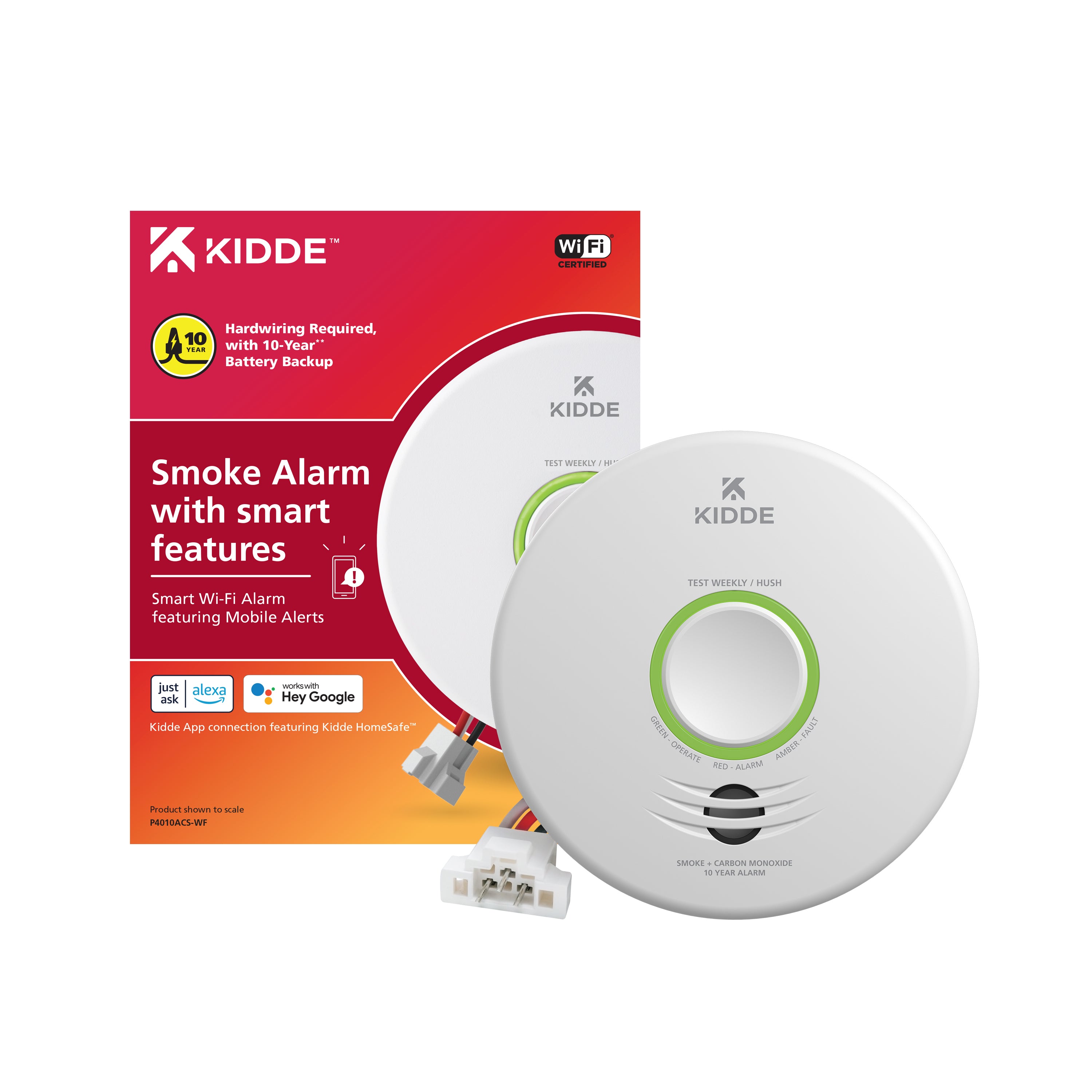 Kidde P4010ACS-WF Smoke Alarm with Smart Features Smart Wi-Fi Alarm
