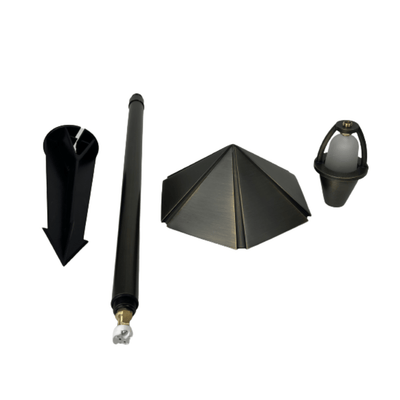 ABBA Lighting PLB19 Heavy-Duty Cast Brass Pyramid Path Light, 12V Low Voltage, G4 LED Compatible, IP65 - Dark Brass Finish