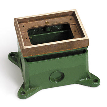 Lew Electric 1101-58 Cast Iron 1 Gang Adjustable Floor Box With Brass Tile Frame