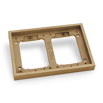 Lew Electric 1102-DBE-B Two Gang Tile Flange for 1100 Series Floor Boxes - Brass