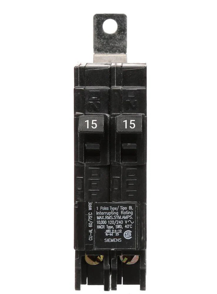 Siemens B1515 15A/15A Twin Bolt On Circuit Breaker