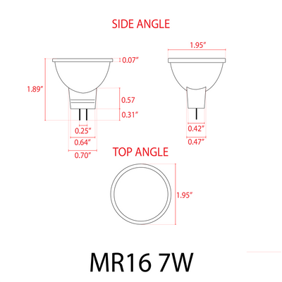 ABBA MR16 7W 12V Dimmable LED Light Bulb- Black Finish