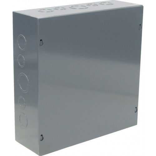 Orbit 12124 Indoor NEMA Type 1 Screw Cover Enclosure With K.O. 12" X 12" X 4" - Gray