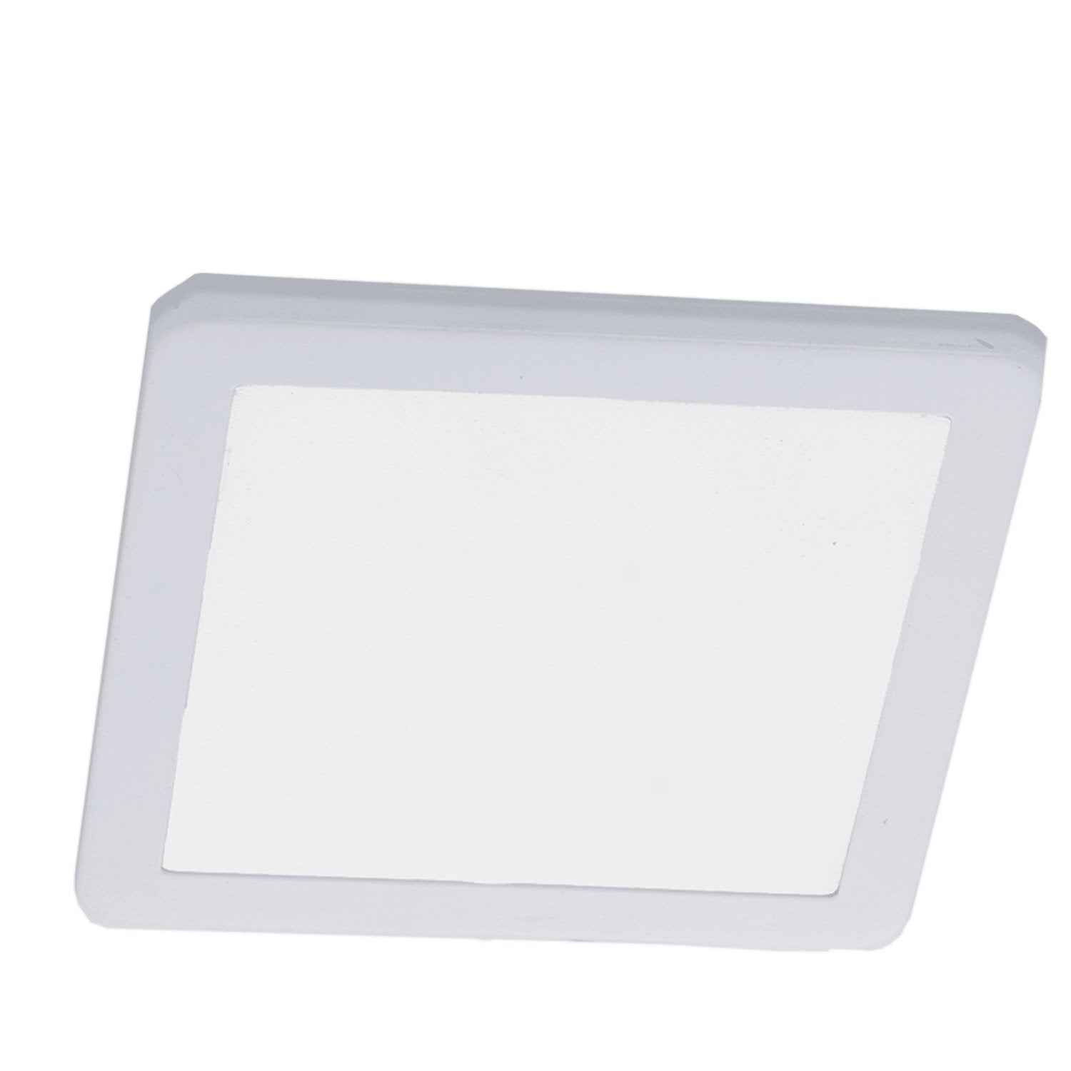 Westgate PL12S-40K-WH + PL12S-TRM-BN, 12V 3.5W 4" Square Slim LED Puck Light, 230 Lumens - White