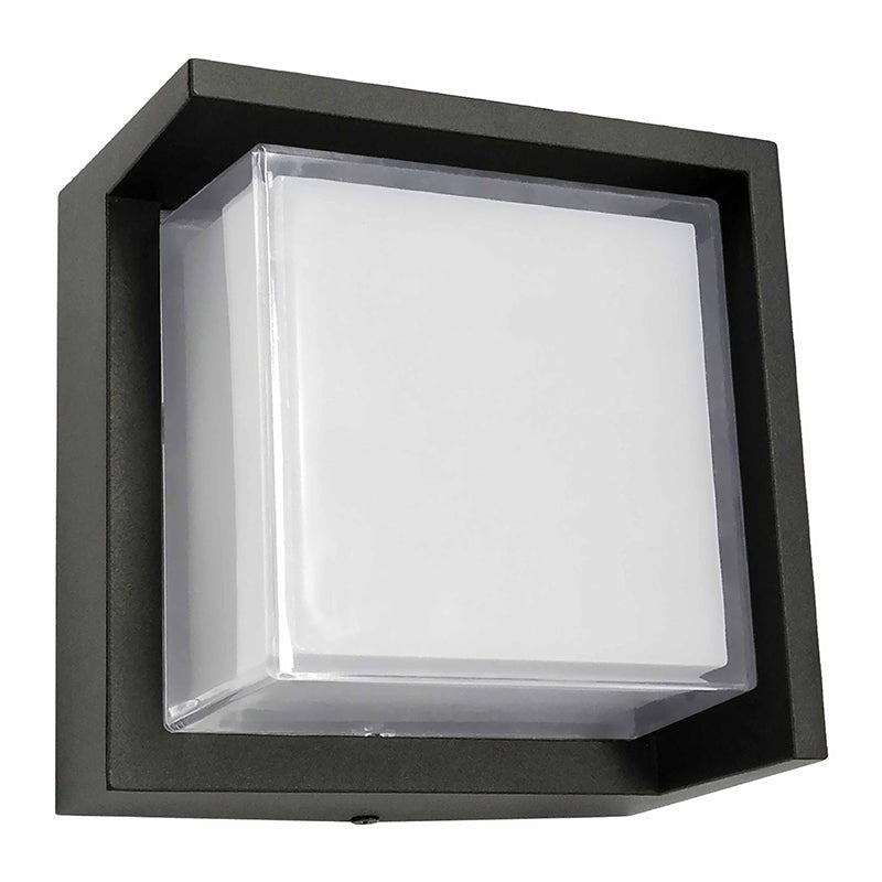 Westgate 12W, 3000K, LRS-H-MCT-C90-BK-12W-30K, Bold Square Architectural LED Wall Light with 3-Color Temperatures - Black