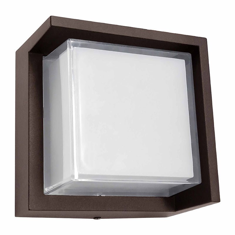 Westgate 12W, 3000K, LRS-H-MCT-C90-MGBR-12W-30K, Bold Square Architectural LED Wall Light with 3-Color Temperatures - Bronze