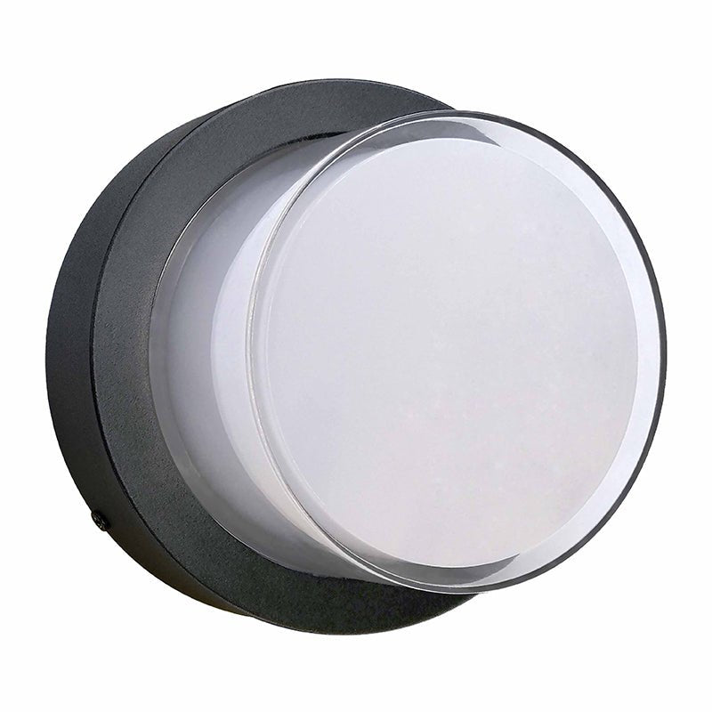 Westgate 12W, 3000K, lrs-e-mct-c90-bk-12W-30K, Round Architectural LED Wall Light with 3-Color Temperatures - Black