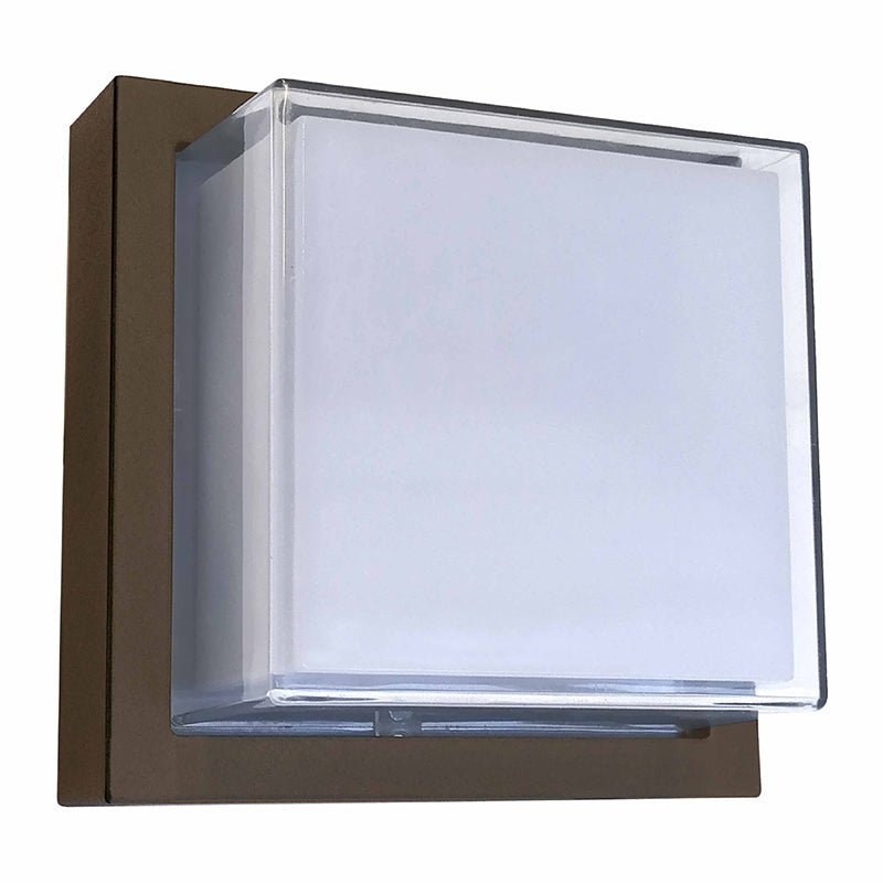 Westgate 12W, 3000K, LRS-G-MCT-C90-MGBR-12W-30K, Square Architectural LED Wall Light with 3-Color Temperatures - Bronze