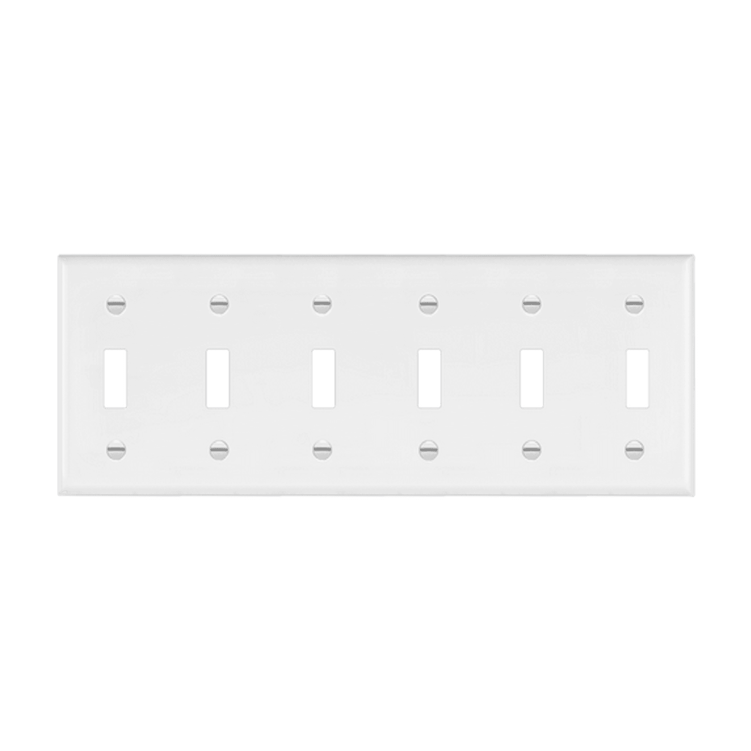 Enerlites 8816-W Toggle Switch Six-Gang Wall Plate