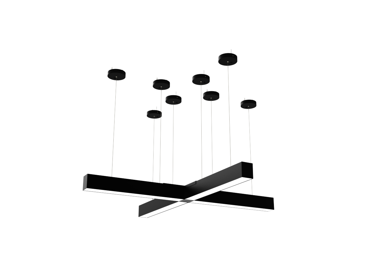 Malibu LightStream™ 2 ft. LED Linear Light - Selectable Wattage & Color, Suspended Up/Down Lighting (6-Pack, Black)