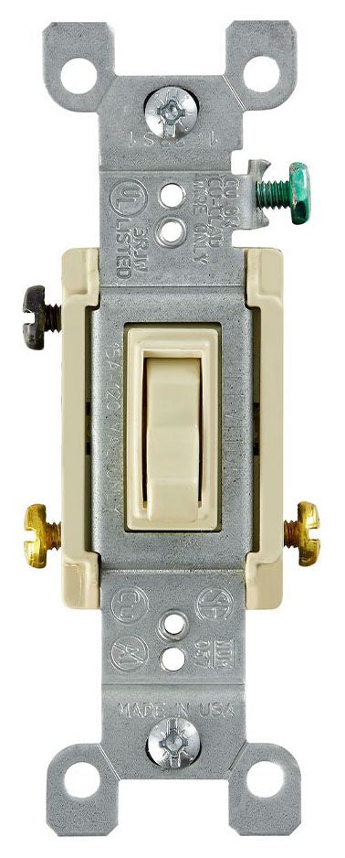 Leviton 1453-2I 15 Amp 3-Way Toggle Switch, Ivory-10 Pack