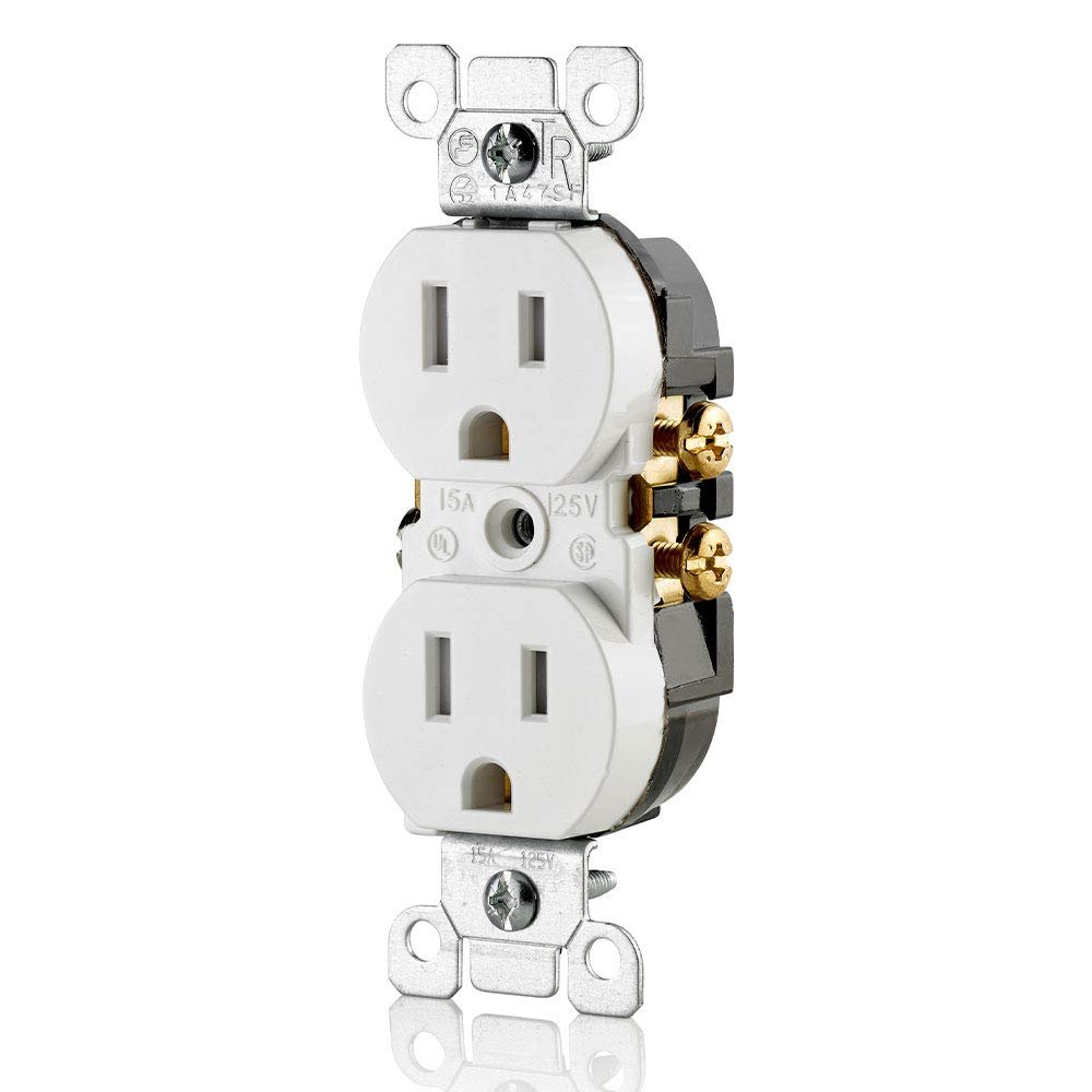 15 - Amp 125V Tamper Resistant Duplex Receptacle, White - Sonic Electric