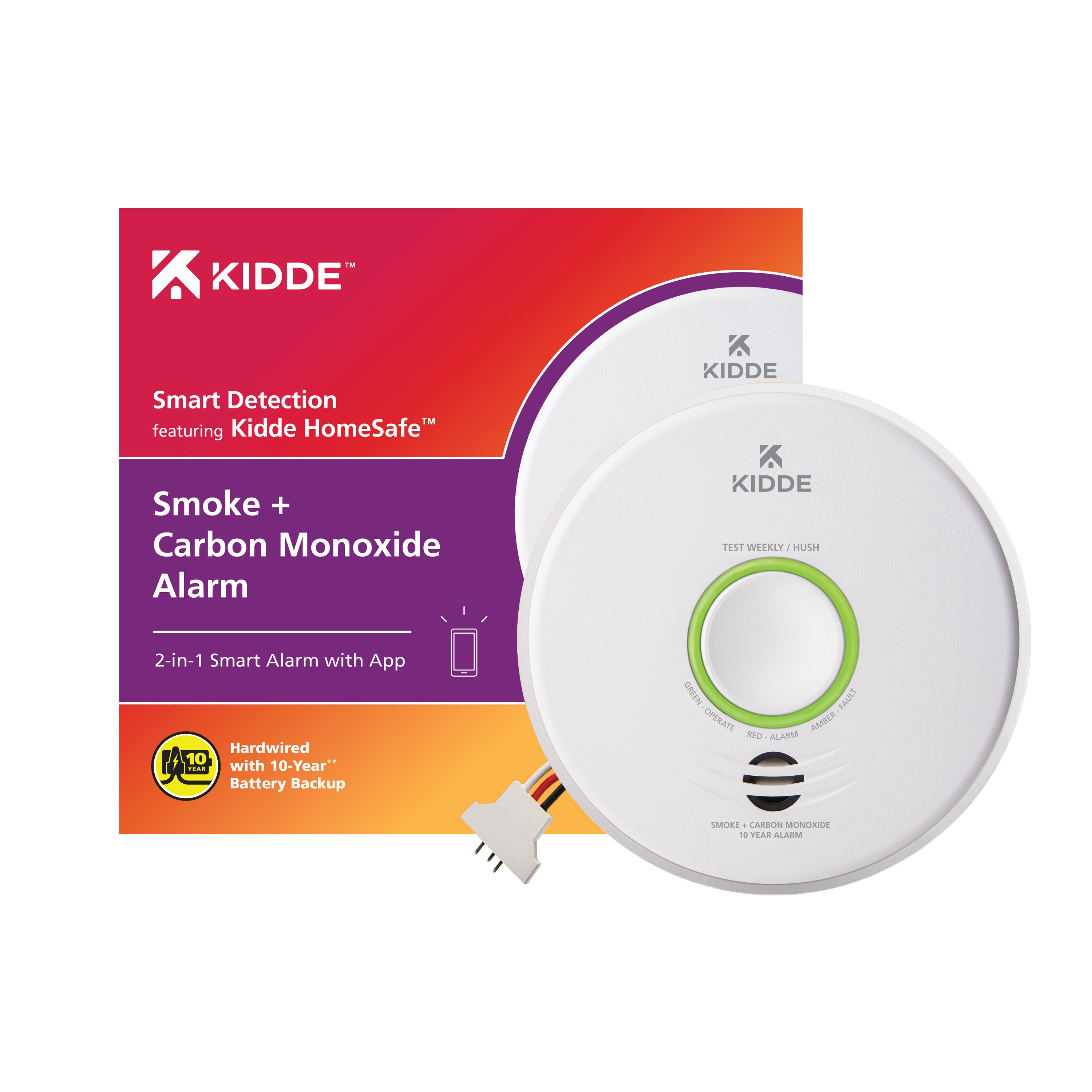 Kidde P4010ACSCO-WF Smoke + Carbon Monoxide Alarm with Smart Features 2-in-1 Wi-Fi Alarm with App