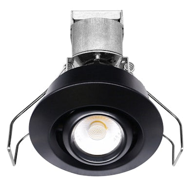 Envision LED-MDL-1-ADJ-6W-30K-RD-BLK-12V 1" LV Round Gimbal Downlight: Mini-Line