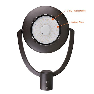 Envision LED-PST-3P150-TRI-BZ-UNV-100W-30K, 120/277V, Post Top Flood Bolt-Line - Bronze